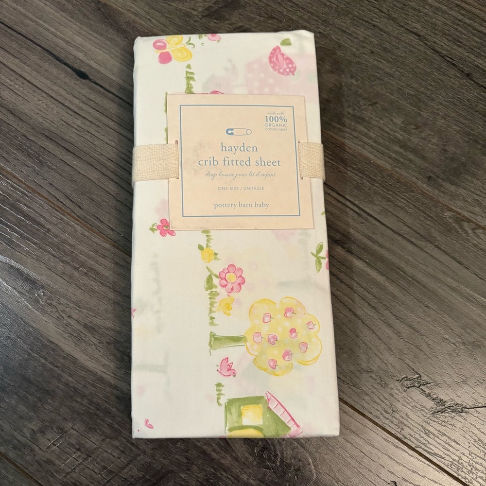 New Pottery Barn Kids Hayden Crib Fitted Sheet 100% Organic Cotton